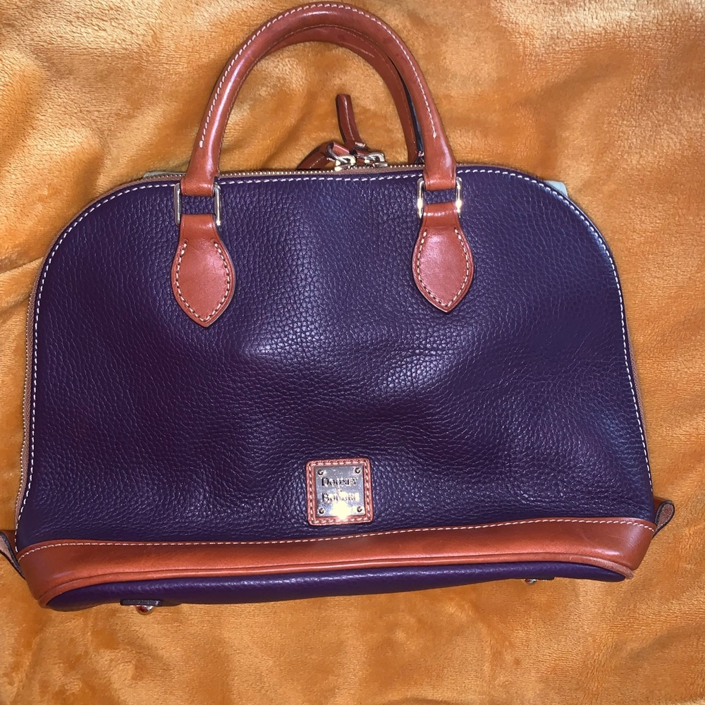 Dooney & Bourke Leather Purse (Definitive Satchel)-PURPLE